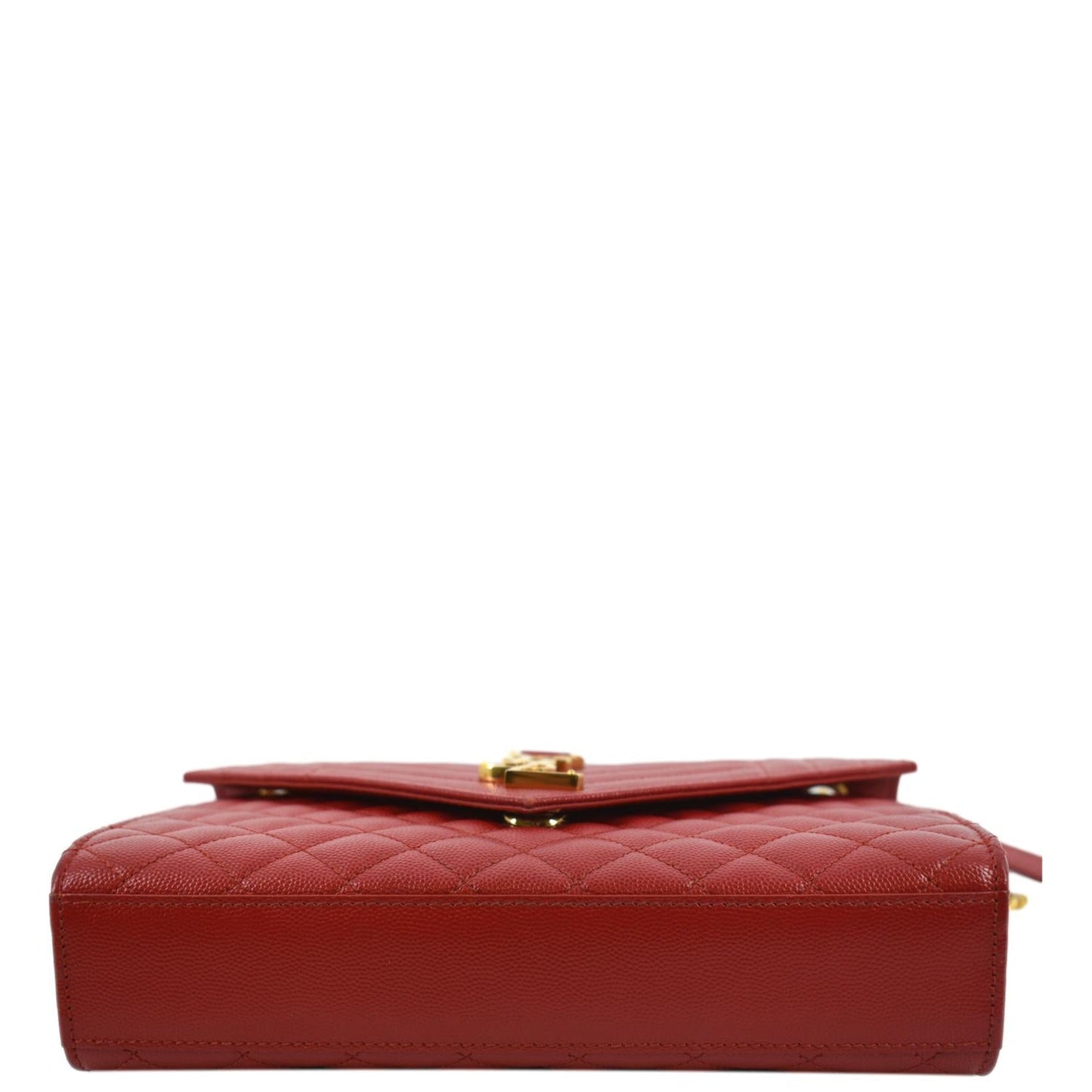 YVES SAINT LAURENT Envelope Flap Matelasse Leather Shoulder Bag Red