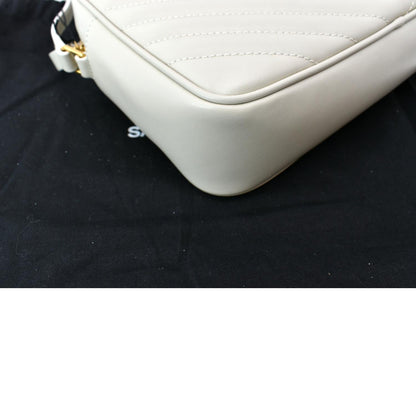 YVES SAINT LAURENT Mini Lou Matelasse Leather Camera Bag White