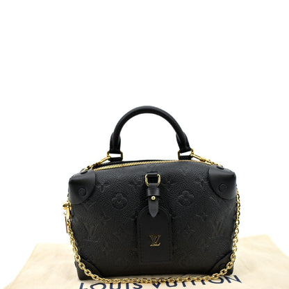 LOUIS VUITTON Petite Malle Souple Monogram Empreinte Shoulder Bag Black