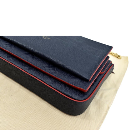 LOUIS VUITTON Felicie Monogram Empreinte Pochette Crossbody Bag Marine Rouge