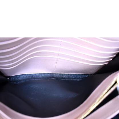 YVES SAINT LAURENT Matelasse Chevron Leather Envelope Chain Wallet Pink