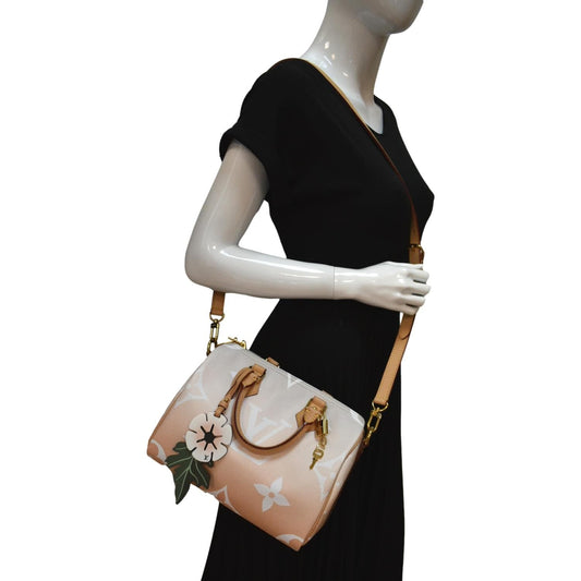 LOUIS VUITTON Speedy Bandouliere 25 By The Pool Giant Monogram Shoulder Bag Brume
