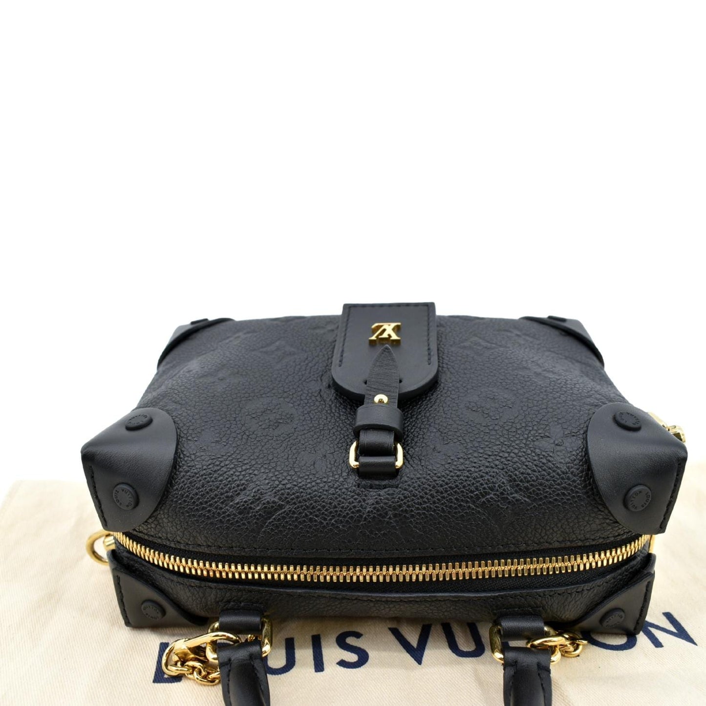 LOUIS VUITTON Petite Malle Souple Monogram Empreinte Shoulder Bag Black