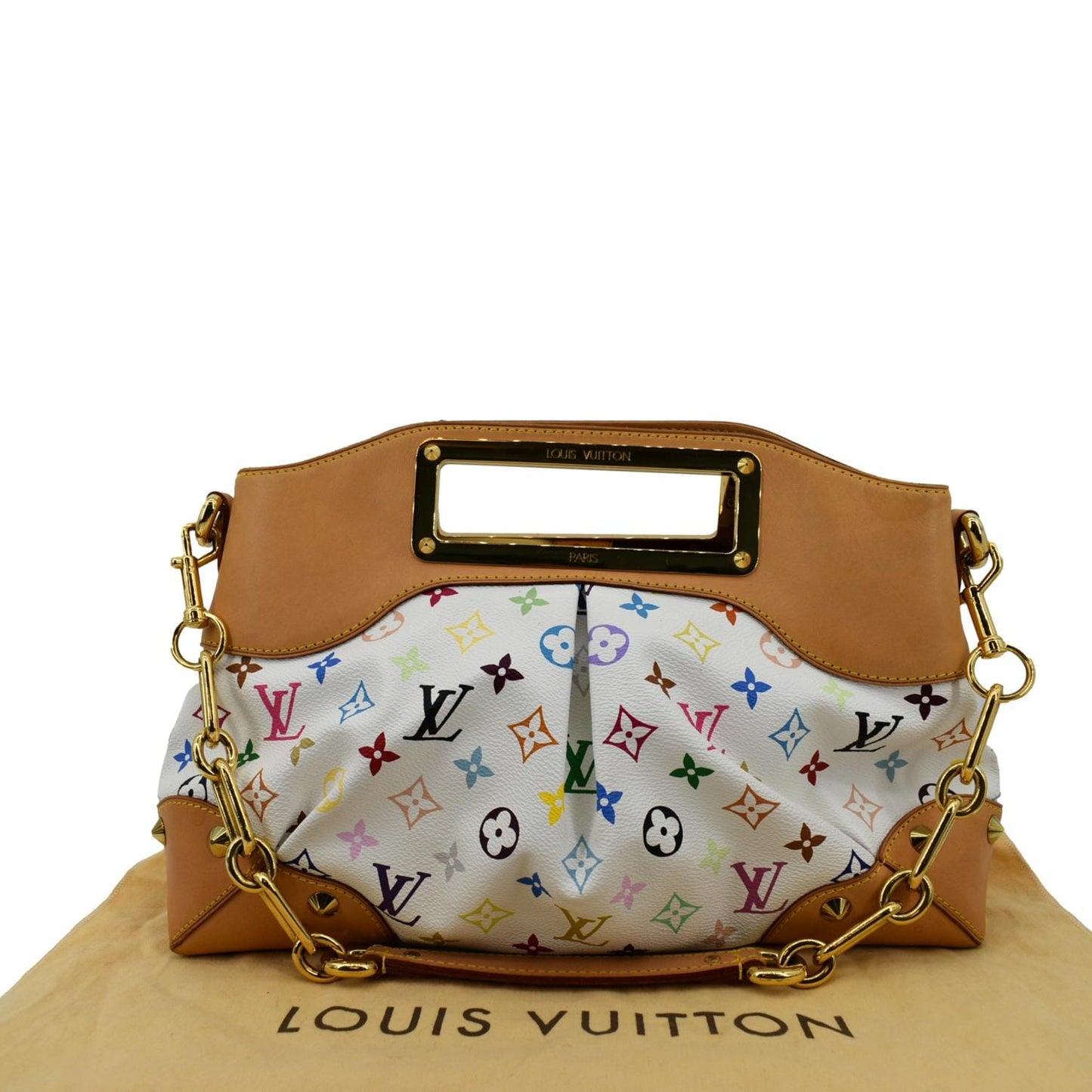 LOUIS VUITTON Judy GM White Monogram Canvas Multicolor