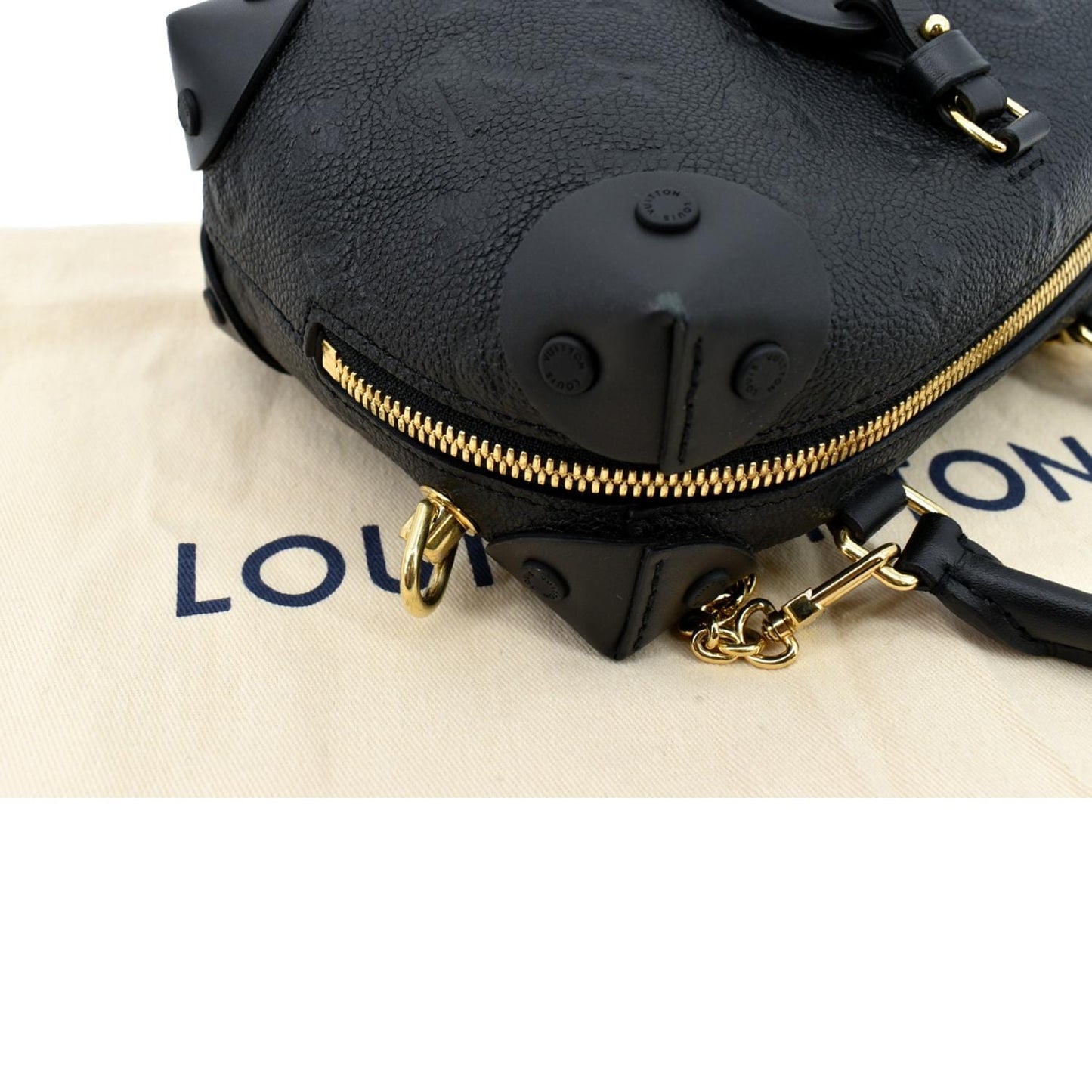 LOUIS VUITTON Petite Malle Souple Monogram Empreinte Shoulder Bag Black