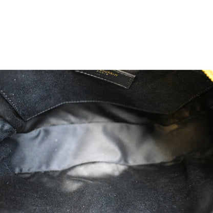 YVES SAINT LAURENT Lou Chevron Leather Camera Crossbody Bag Black