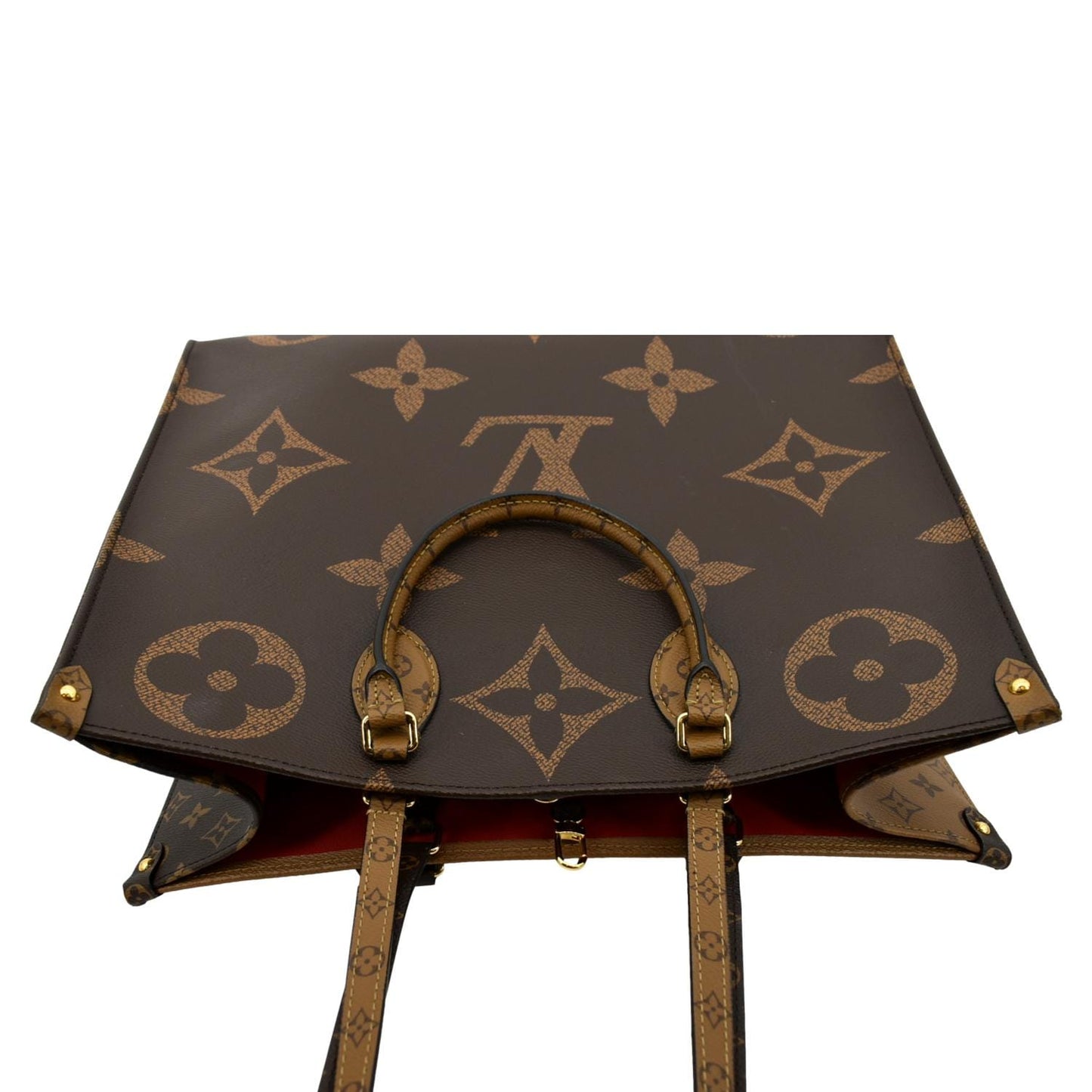 LOUIS VUITTON Onthego GM Giant Monogram Canvas Tote Shoulder Bag Brown