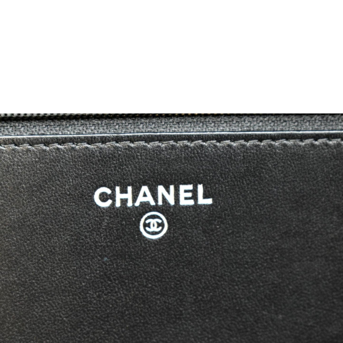 CHANEL Boy Woc Lambskin Leather Wallet On Chain Clutch Bag Black