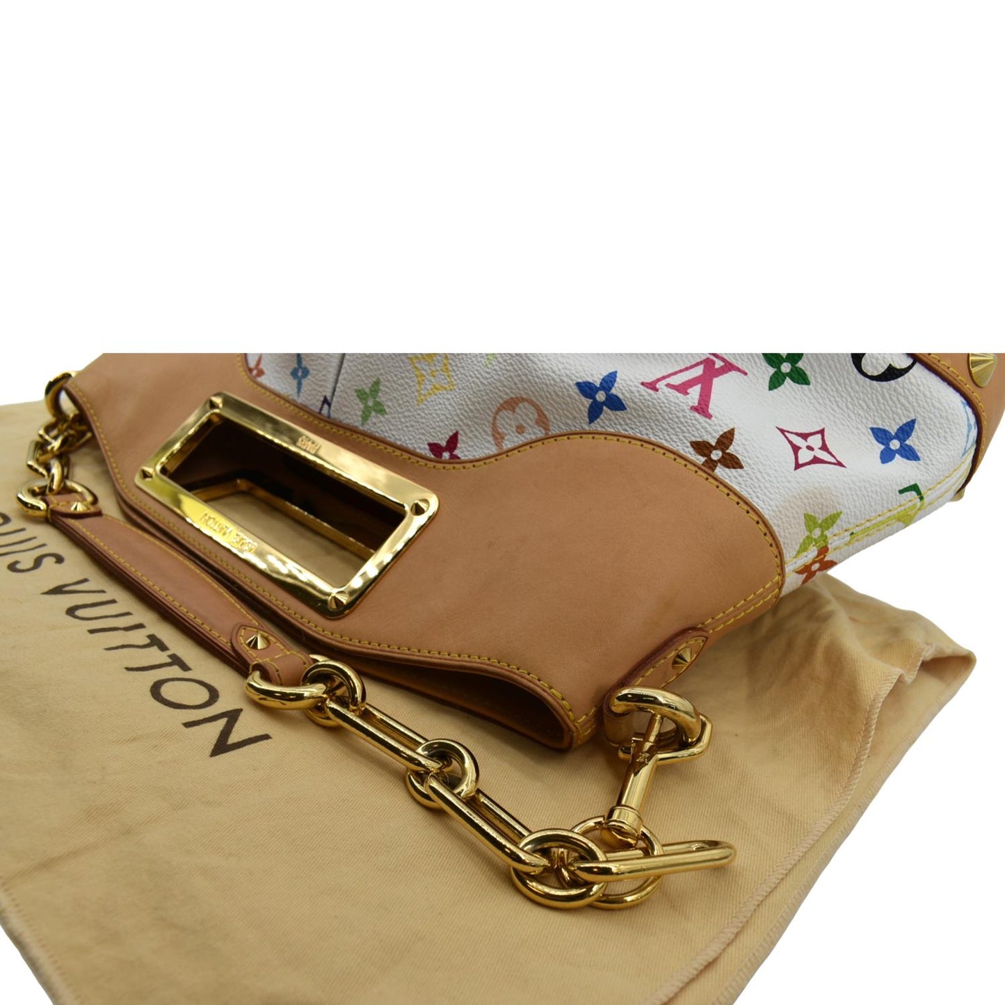 LOUIS VUITTON Judy GM White Monogram Canvas Multicolor
