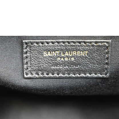 YVES SAINT LAURENT Lou Chevron Leather Camera Crossbody Bag Black