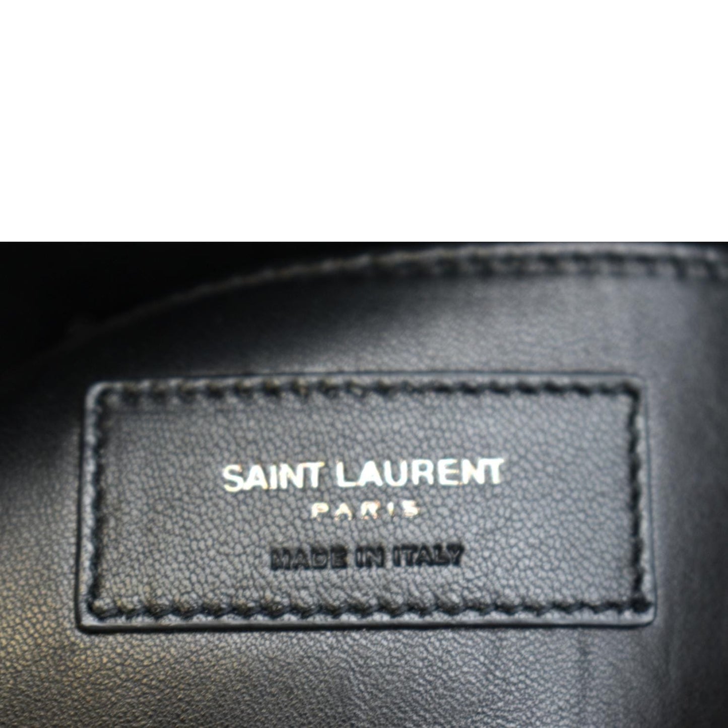 YVES SAINT LAURENT College Large Lambskin Leather Shoulder Chain Bag Black