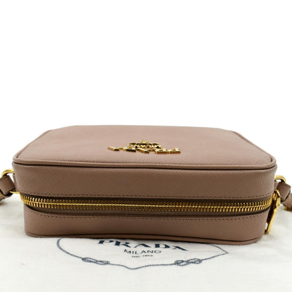 PRADA Small Saffiano Leather Camera Crossbody Bag Pink