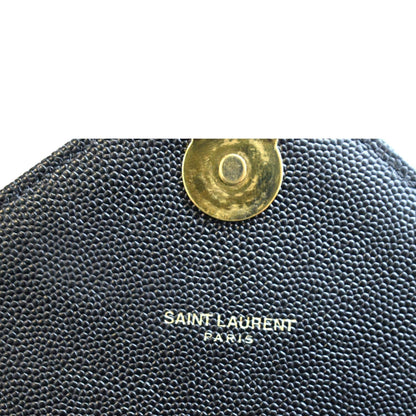 YVES SAINT LAURENT Large Envelope Mix Matelasse Grain De Poudre Chain Shoulder Bag Black