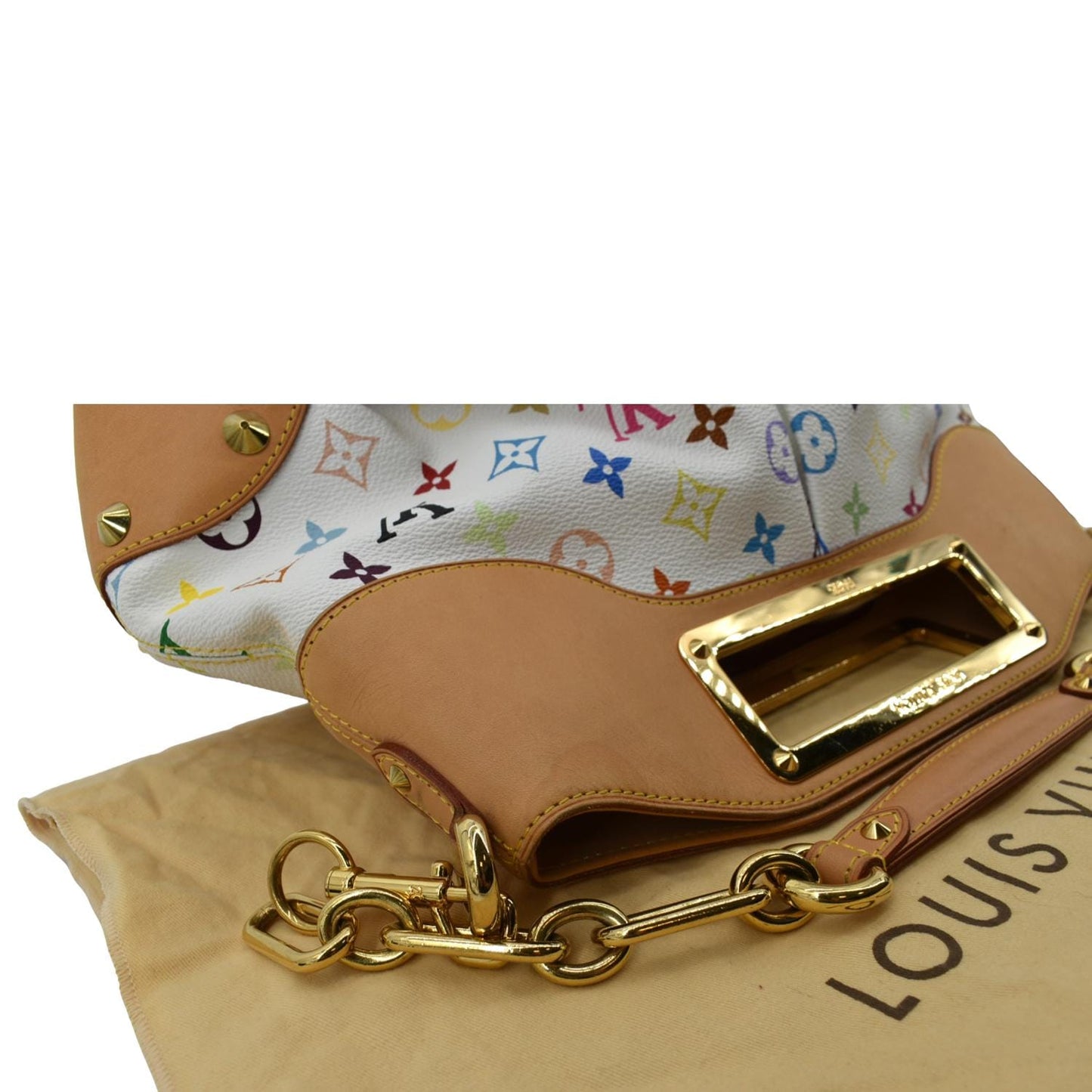 LOUIS VUITTON Judy GM White Monogram Canvas Multicolor