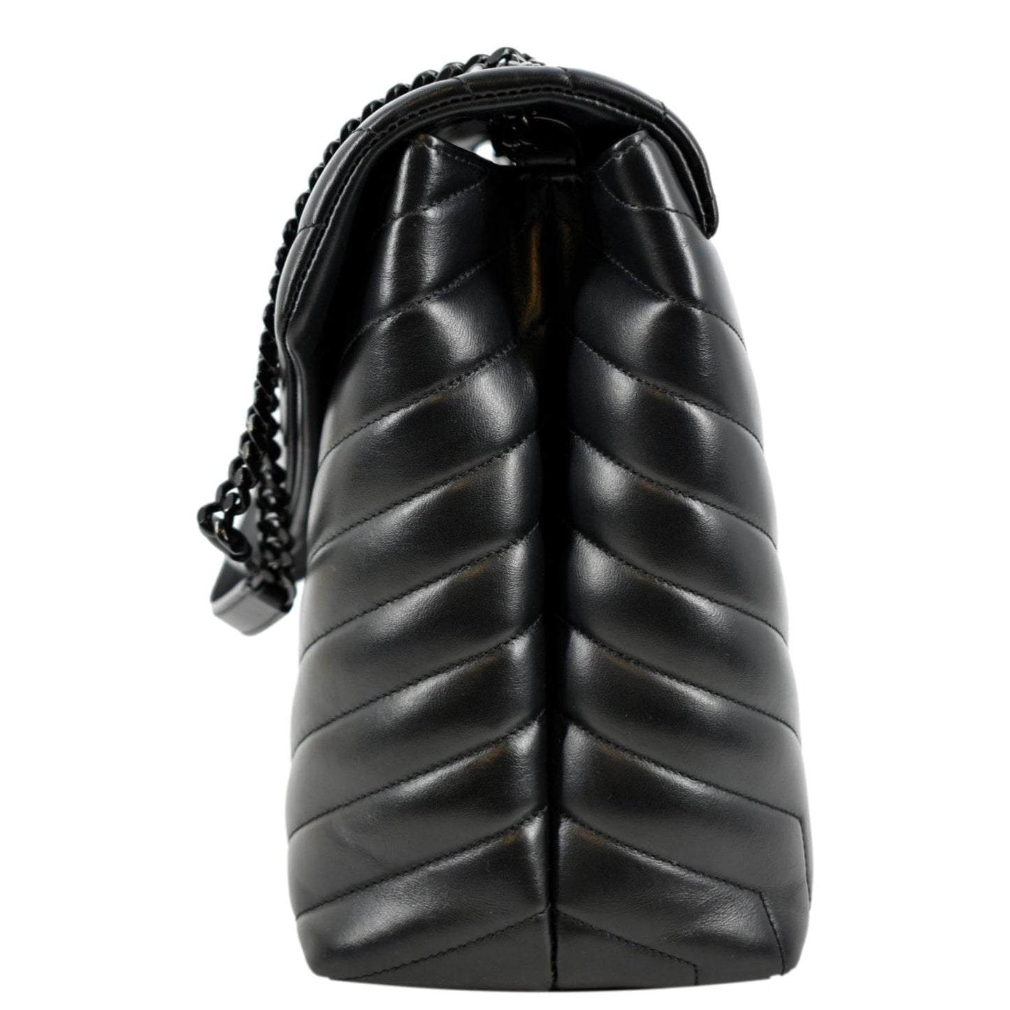 YVES SAINT LAURENT Large Loulou Matelasse Leather Chain Shoulder Bag Black