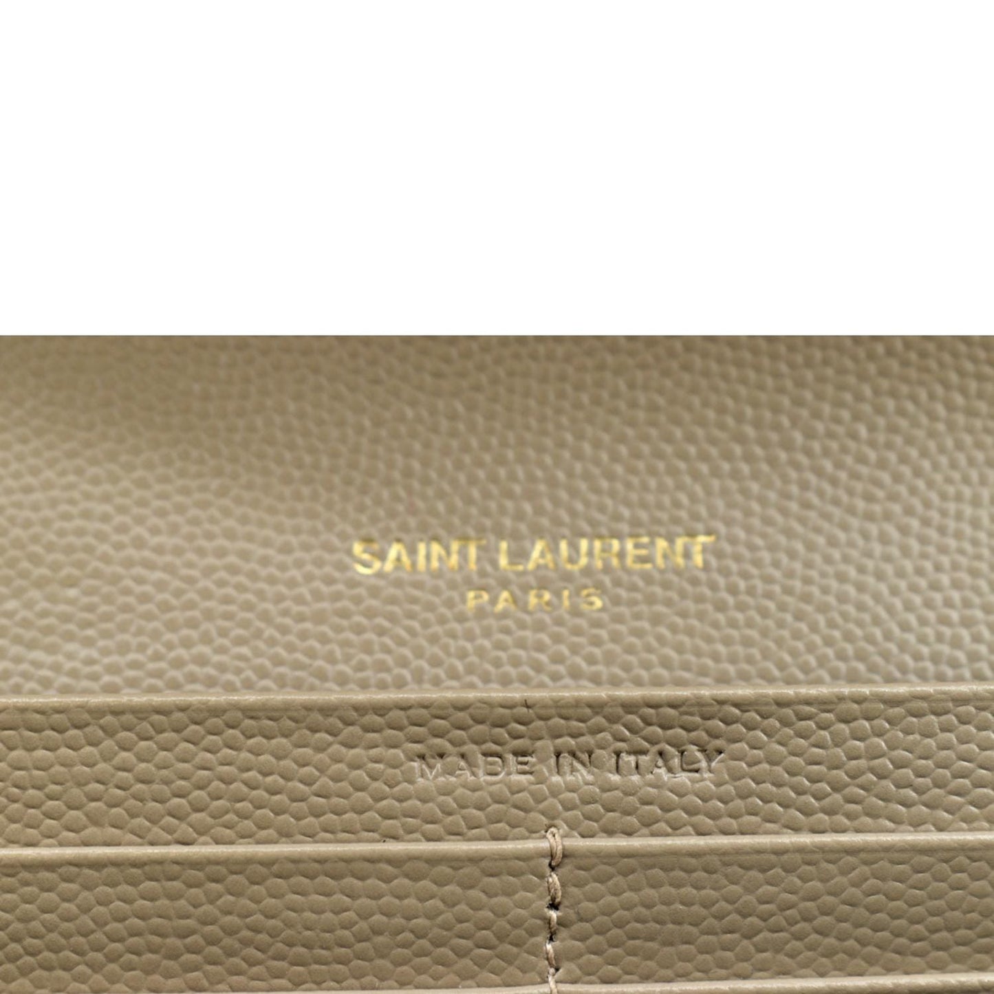 YVES SAINT LAURENT Monogram Grain De Poudre Wallet Beige