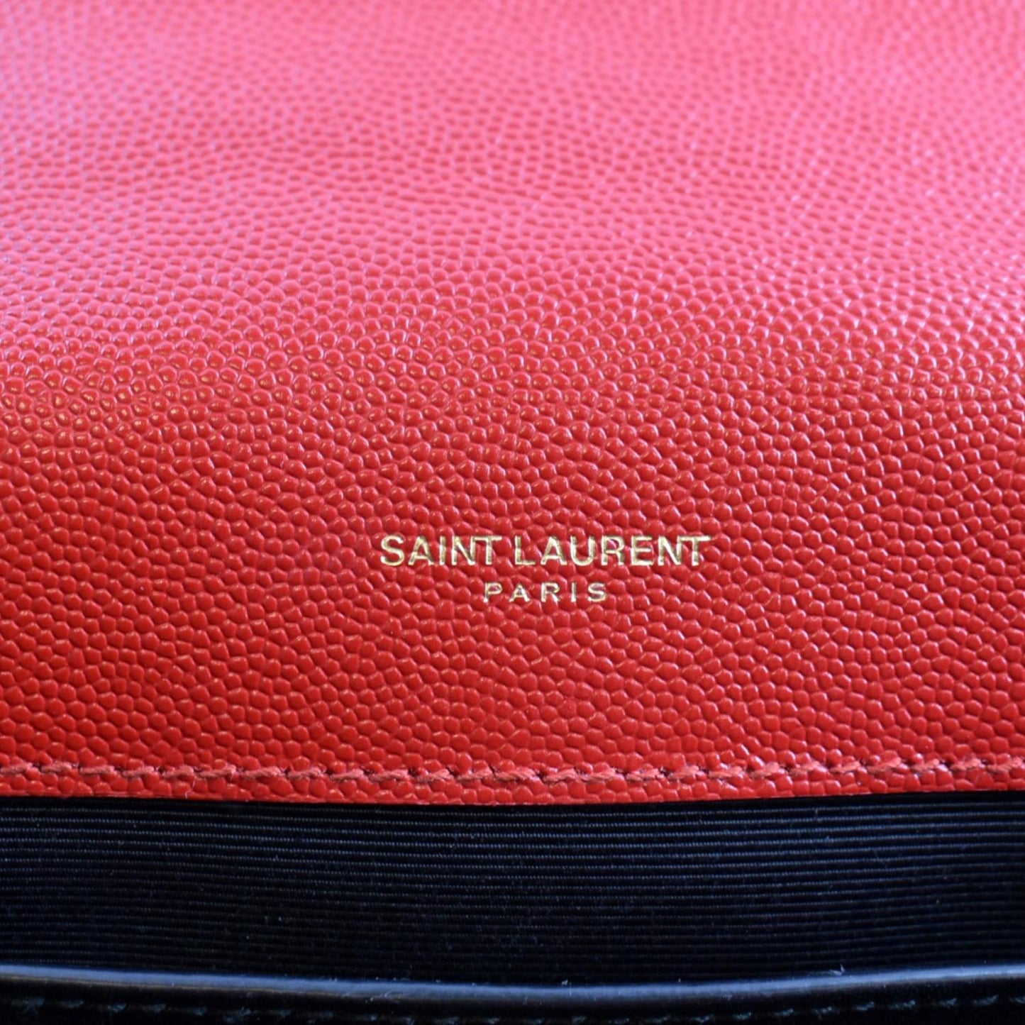 YVES SAINT LAURENT Envelope Flap Matelasse Leather Shoulder Bag Red
