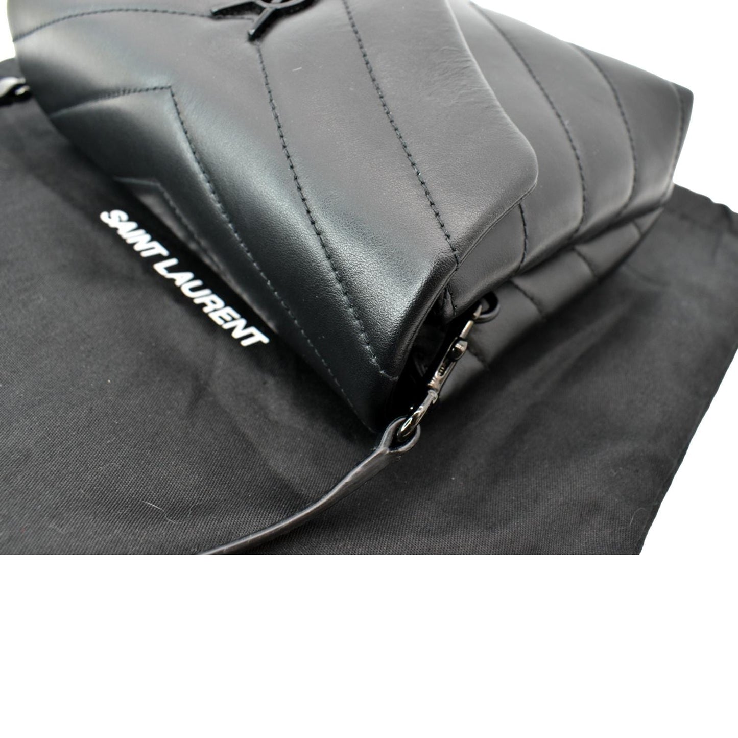 YVES SAINT LAURENT Loulou Toy Matelasse Leather Crossbody Bag Black