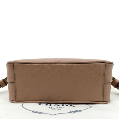 PRADA Small Saffiano Leather Camera Crossbody Bag Pink