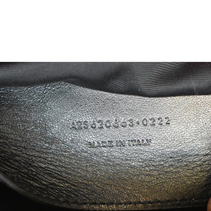 YVES SAINT LAURENT West Hollywood Fold-Over Croc Embossed Crossbody Bag Black