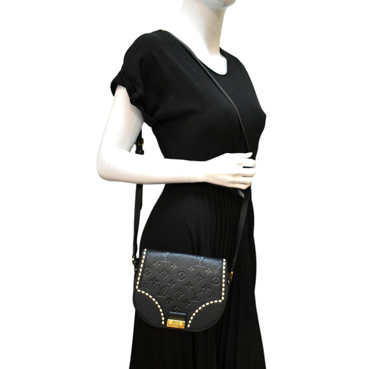 LOUIS VUITTON Junot Empreinte Leather Shoulder Bag Black