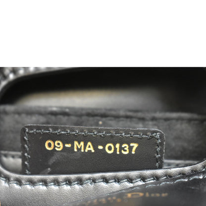 CHRISTIAN DIOR D Fence Calfskin Leather Saddle Bag Black