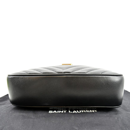 YVES SAINT LAURENT Lou Chevron Leather Camera Crossbody Bag Black