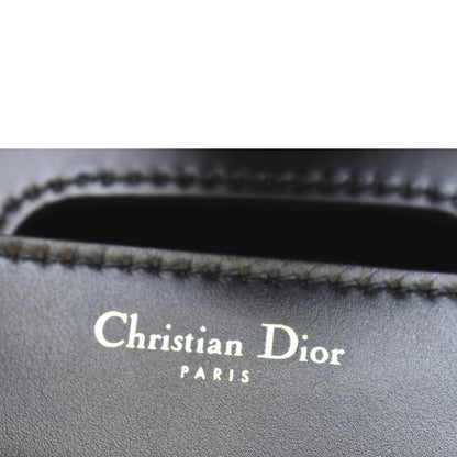 CHRISTIAN DIOR D Fence Calfskin Leather Saddle Bag Black