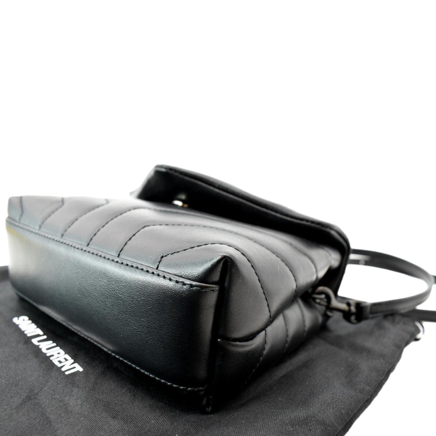 YVES SAINT LAURENT Loulou Toy Matelasse Leather Crossbody Bag Black