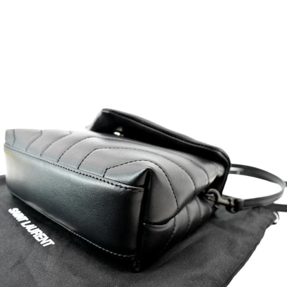 YVES SAINT LAURENT Loulou Toy Matelasse Leather Crossbody Bag Black