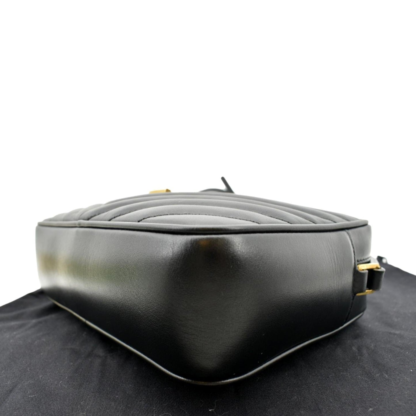 YVES SAINT LAURENT Lou Chevron Leather Camera Crossbody Bag Black