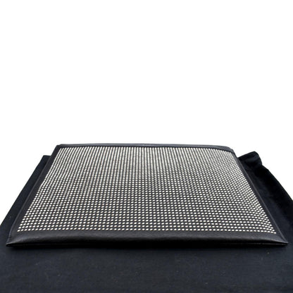 YVES SAINT LAURENT Zip Studded Leather Pouch Black