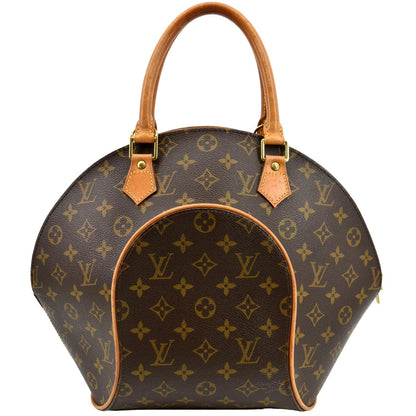 LOUIS VUITTON Ellipse MM Monogram Canvas Satchel Bag Brown