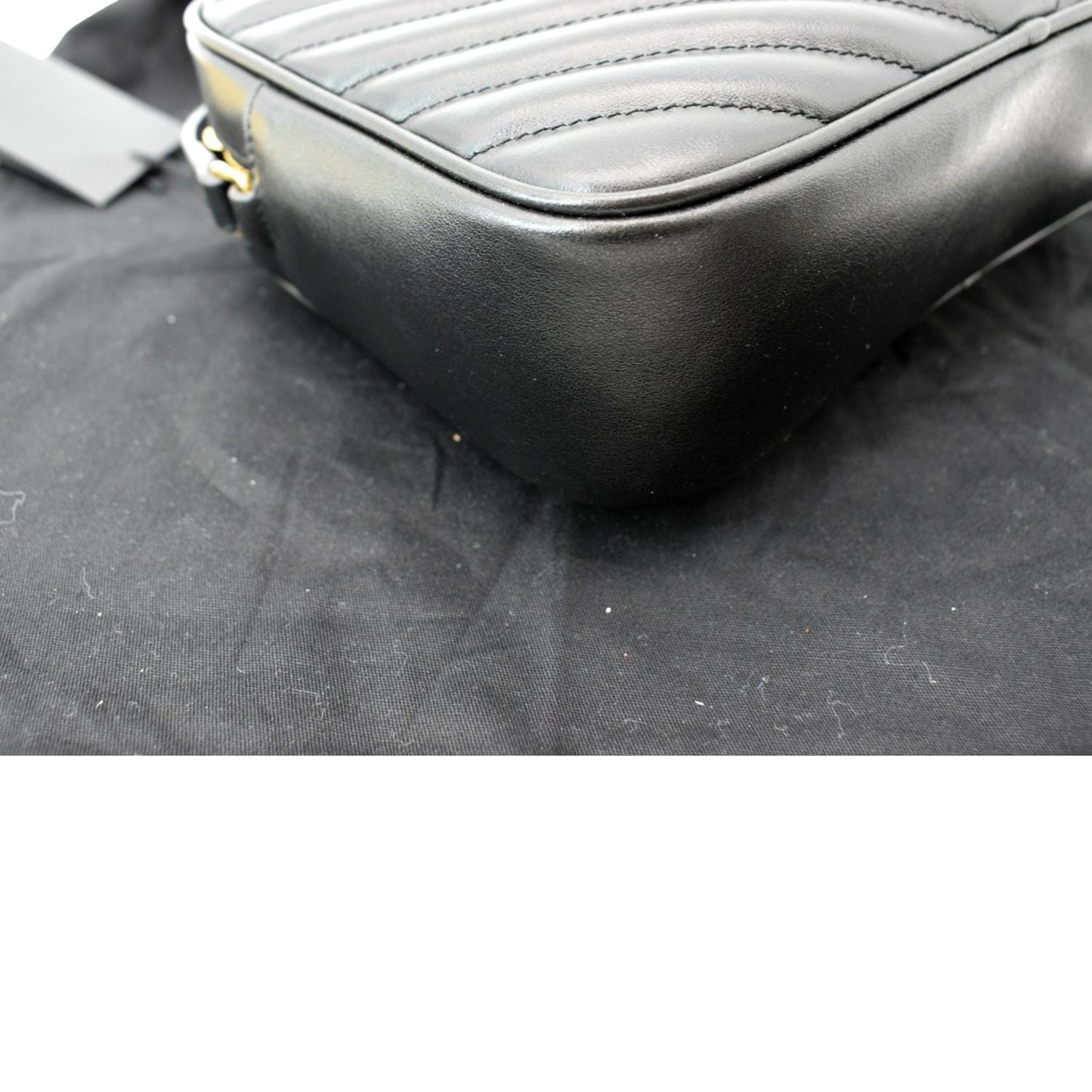 YVES SAINT LAURENT Lou Chevron Leather Camera Crossbody Bag Black