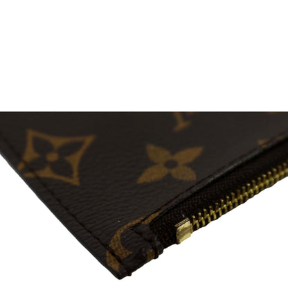 LOUIS VUITTON Felicie Zippered Monogram Canvas Insert Pouch Brown