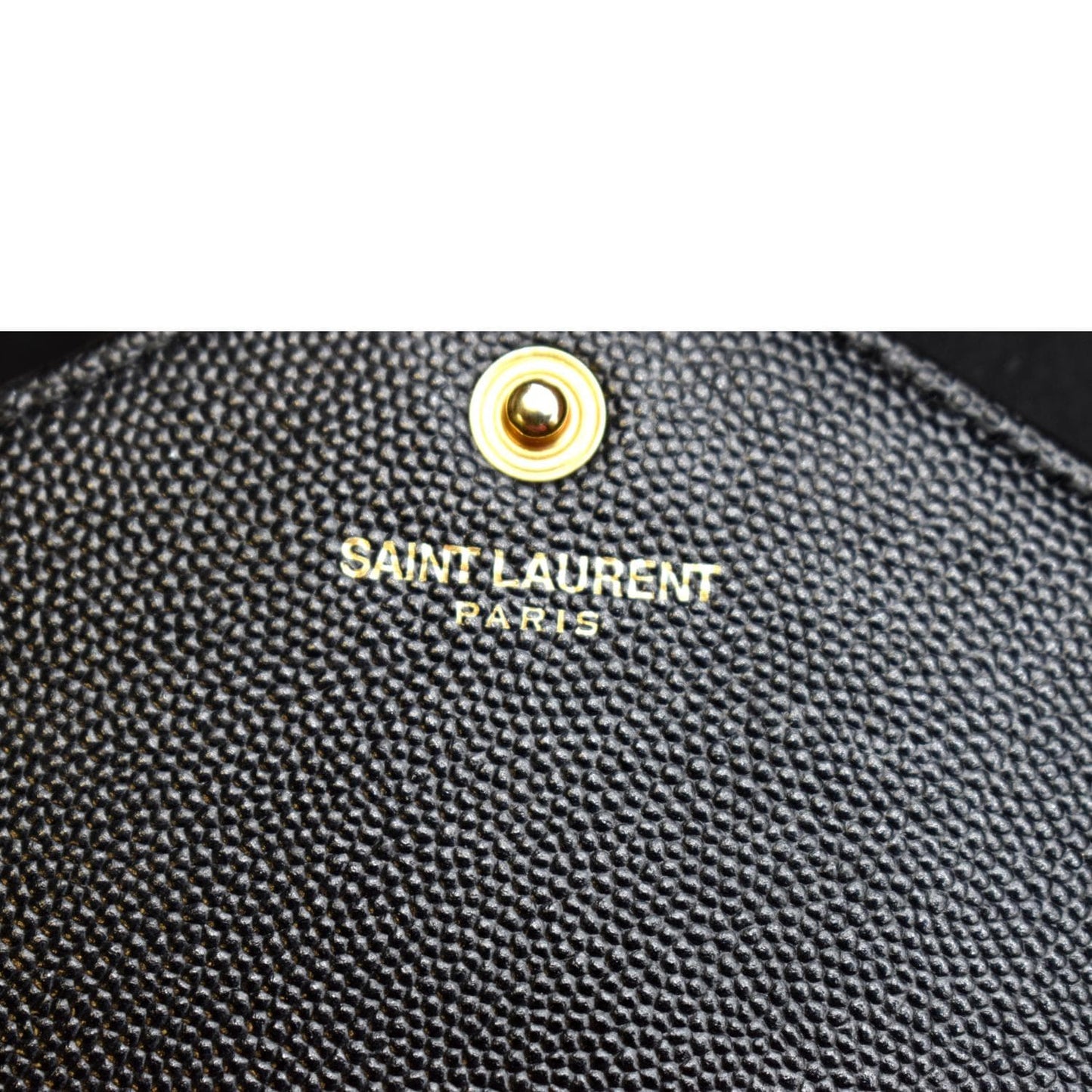 YVES SAINT LAURENT Chevron Grain De Poudre Envelope Chain Bag Black