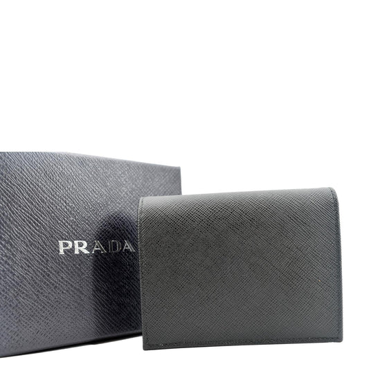 PRADA Small Saffiano Leather Wallet Black