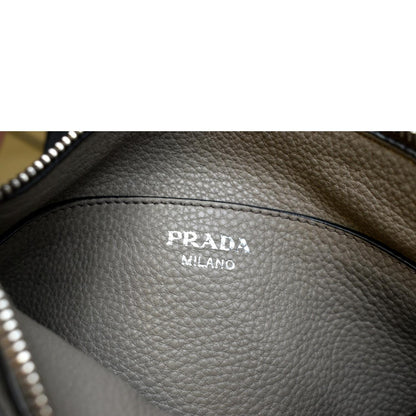PRADA Vitello Phenix Leather Crossbody Bag Beige