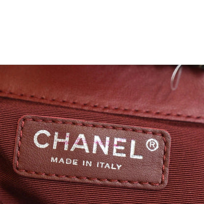 CHANEL Paris Dallas Drawstring Fringe Leather Shoulder Bag Red