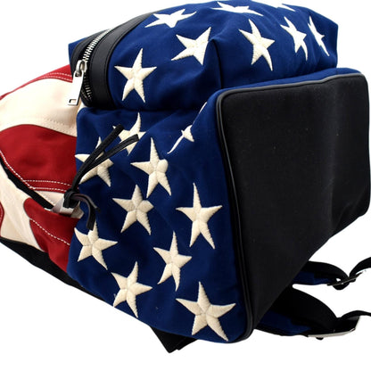 YVES SAINT LAURENT American Flag Canvas Backpack Bag Red