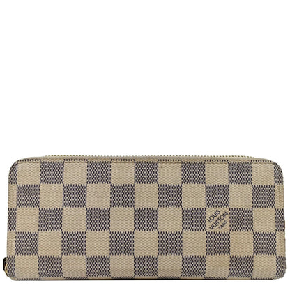 LOUIS VUITTON Clemence Damier Azur Wallet White