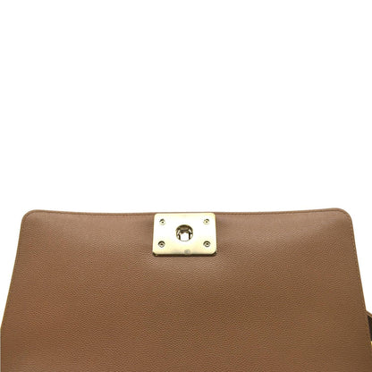 CHANEL Medium Boy Flap Chevron Caviar Leather Crossbody Bag Beige