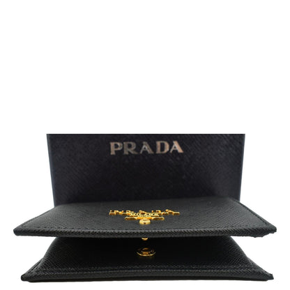 PRADA Small Saffiano Leather Wallet Black