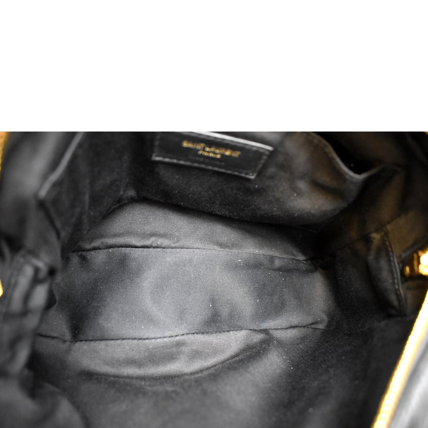 YVES SAINT LAURENT Lou Camera Chevron Leather Crossbody Bag Black