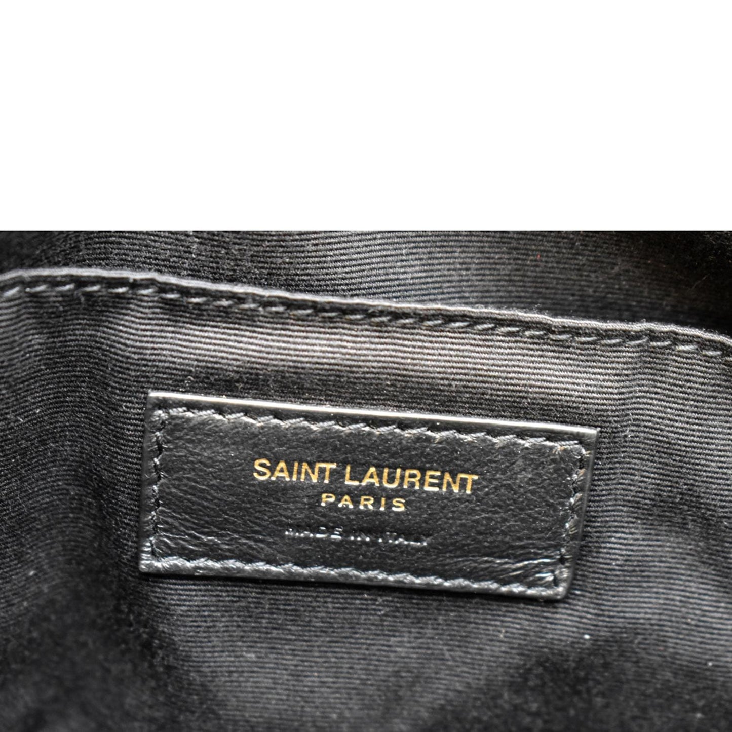 YVES SAINT LAURENT Lou Camera Chevron Leather Crossbody Bag Black