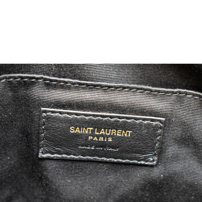 YVES SAINT LAURENT Lou Camera Chevron Leather Crossbody Bag Black