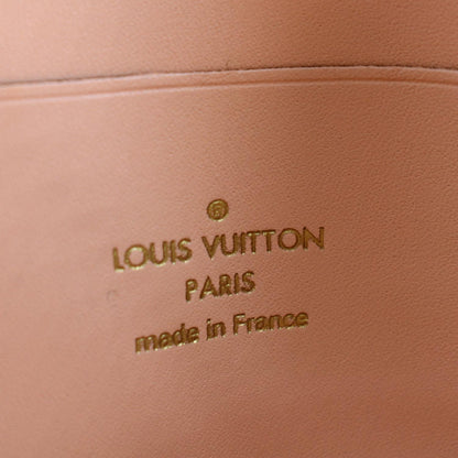 LOUIS VUITTON Double Zip Pochette Damier Ebene Crossbody Bag Rose Ballerine