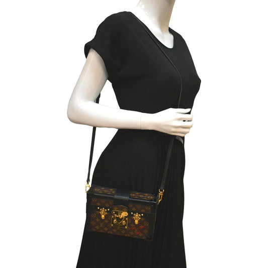 LOUIS VUITTON Trunk Clutch Reverse Monogram Crossbody Bag Brown