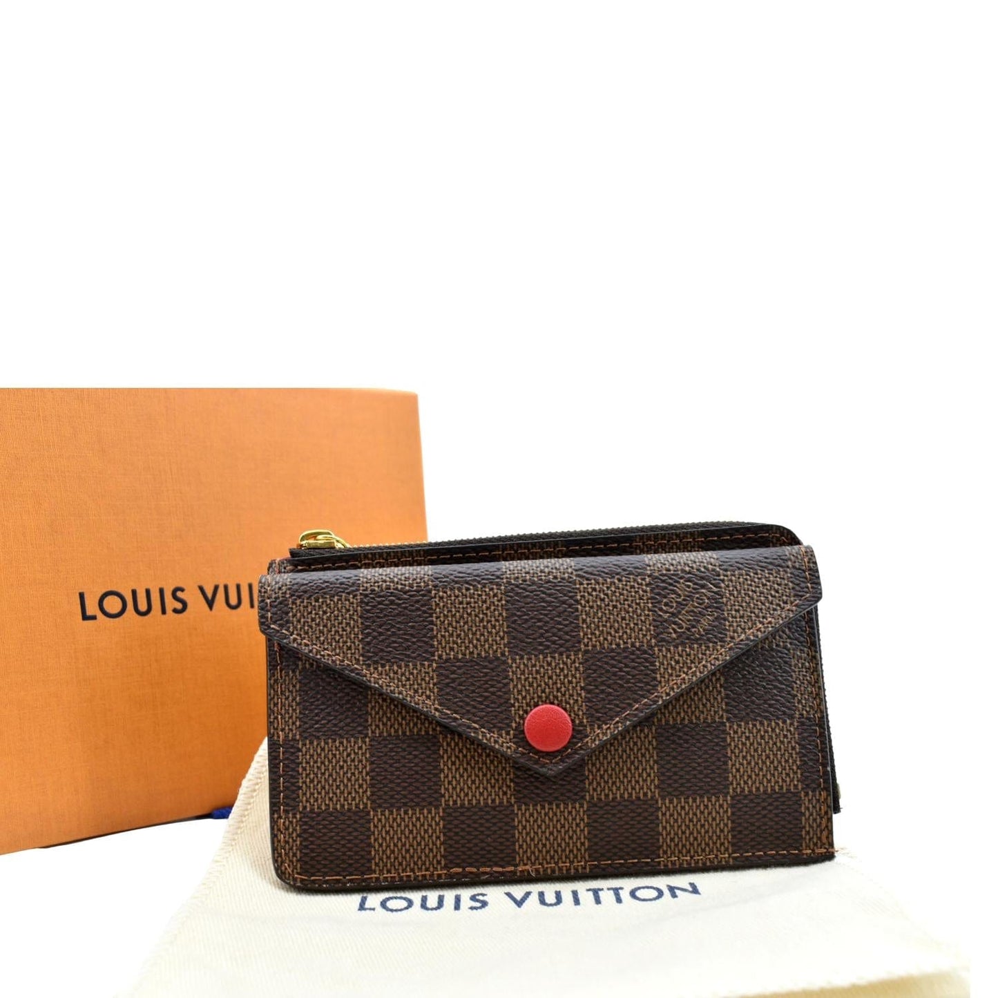 LOUIS VUITTON Recto Verso Damier Ebene Card Holder Brown
