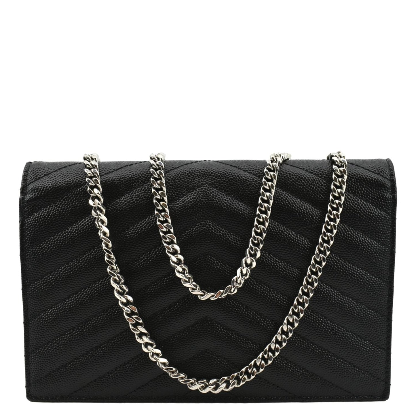 YVES SAINT LAURENT Cassandre Grain De Poudre Crossbody Chain Bag Black